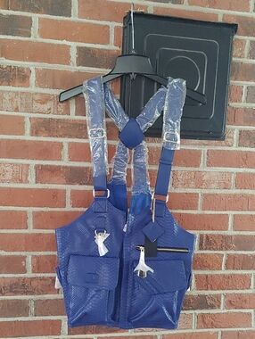 Tote & Carry Royal Blue Embossed Vegan Leather Tactical Vest Size L (1264)